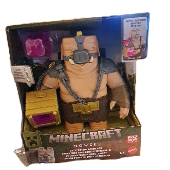 MINECRAFT MOVIE 6" Battle Mode Great Hog Figure LIGHTS & SOUNDS 2025New